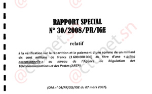 TELECOMS : Voici les dessous de l’affaire des 1 milliards 600 millions de primes spéciales de l’ARTP (Rapport IGE) Première partie