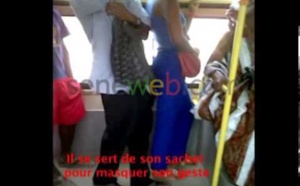 [Vidéo] Cet homme est pris en flagrant délit dans un Bus Dakar Dem Dik entrain de se frotter sur une fille. 