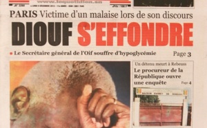 A la Une du Journal Le Quotidien du lundi 09 Décembre 2013
