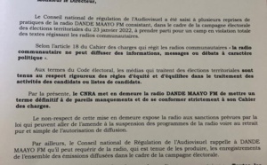 Le CNRA met en demeure Dande Maayo Fm