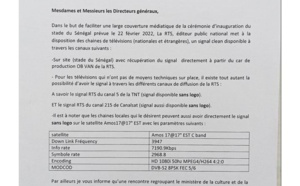 Inauguration du stade Abdoulaye Wade : La RTS donne un signal sans logo aux télévisions privées
