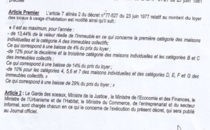 Les deux décrets qui complètent la loi sur la baisse du loyer