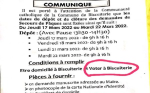 Commune de Biscuiterie / Secours de Pâques : Adama Mbengue décèle une ségrégation et interpelle le Maire