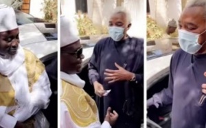 Rencontre entre Serigne Abdou Karim et Serigne Habib Sy : Admirez la complicité entre les deux marabouts !