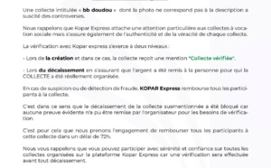 Controverses autour de la collecte "bb Doudou" : Les précisions de Kopar Express