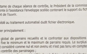 Le surplus de parrainages n'a aucun effet sur la validité d'une liste, selon l'article 6 d'un arrêté ministériel