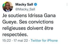 Macky Sall exprime son soutien à Idrissa Gana Guèye : « Ses convictions religieuses doivent être respectées »