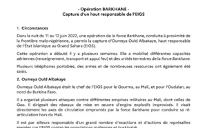 Joli coup de filet pour l’Opération Barkhane : Oumeya ould Albakaye, un haut responsable du Groupe EIGS, arrêté