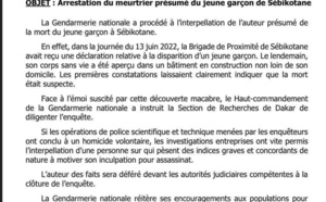 Le présumé meurtrier du jeune garçon de Sebikotane, arrêté par la Gendarmerie