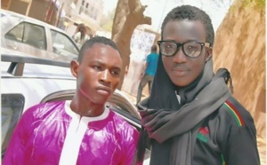 Ouzin Keita pose avec Lamine Pène
