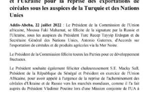 Céréales, vers un ouf de soulagement : l’UA magnifie la signature de convention entre la Russie et l’Ukraine grâce à Erdogan et l’ONU