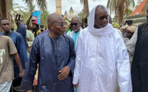 Photos : Serigne Mourtada Mom Serigne Fallou Mbacké rend visite à Serigne Saliou Ndigueul Thioune lors des activités du « Sêk » à Matlaboul Fawzayni
