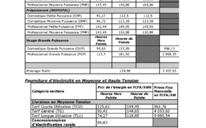 Sénélec : la grille tarifaire appliquée depuis 1er décembre 2019