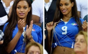 Mme Balotelli après le but de son mari