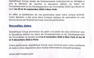 Report de la deuxième édition du Salon de l'Investissement et du Développement de l'Immobilier (SIDI)