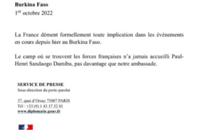 Manifestations au Burkina Faso depuis samedi : La France dément toute implication 