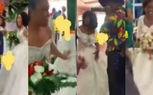 Scène inédite : Des femmes célibataires à la recherche d’un mari, débarquent à l’église en robe de mariée (Vidéo)