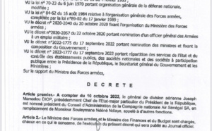 Armée Sénégalaise-Nouvelles nominations : le général Joseph Mamadou Diop devient PCA de Air Sénégal et replace Souleymane Ndéné Ndiaye