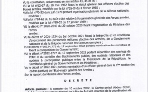 Armée sénégalaise - Nouvelles nominations : Abdou Sène, le contre-amiral, Conseiller défense du Premier ministre