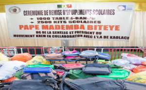 Fournitures et équipements solaires : Papa Mademba Bitèye offre 1 000 tables-bancs et 2 500 kits scolaires aux écoles de Kaolack