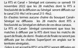 Coupe du Monde: Cheikh Bamba Sarr et Racine Talla trouvent solution pour les abonnes de Canal +