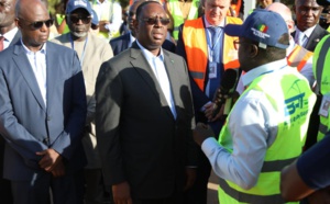 Descente surprise : Le Président Macky Sall en visite sur le chantier du BRT à l'instant