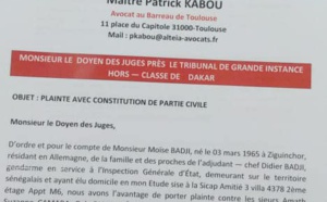 DÉPÔT DE LA PLAINTE DE LA FAMILLE DE L'ADJUDANT-CHEF DIDIER BADJI