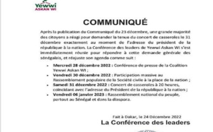 « Discours à la nation » : Yewwi Askan Wi annonce un concert de casseroles et décline un plan d’actions
