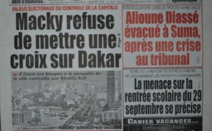 A la Une du Journal Le Populaire du mercredi 17 septembre 2014