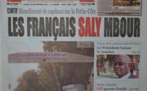 A la Une du Journal Le Quotidien du jeudi 18 septemnre 2014