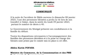 Accident mortel de Sikilo: Le bilan passe de 39 à 40 morts
