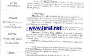 Exclusif ! Affaire Amadou Kane/Moussa Diao Dieng : Le Président de l'ONCAV débouté puis condamné aux dépens (documents)