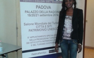 Amina Badiane au Salon mondial du Tourisme de Padova, en Italie