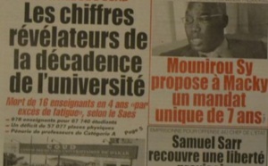 A la Une du Journal Le Populaire du jeudi 02 octobre 2014