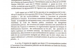 Rapport Cour des Comptes sur les fonds Force Covid-19 : Le Procureur confie le dossier à la Dic (Communiqué)
