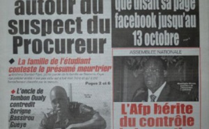 A la Une du Journal Le Populaire du vendredi 17 octobre 2014