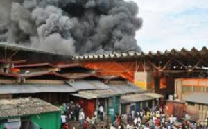 Encore un sinistre chez les commerçants : Un incendie ravage une dizaine de magasins au marché de Tambacounda