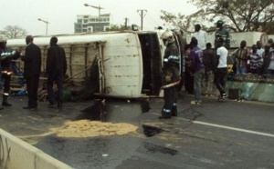 Accident à Allou Kagne : Un car Ndiaga Ndiaye s’est renversé, des blessés graves enregistrés