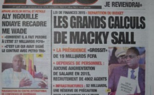 A la Une du Journal L'Observateur du jeudi 23 octobre 2014