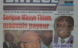 A la Une du Journal Siweul du jeudi 23 octobre 2014