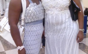 Ramatoulaye Diba, épouse du journaliste Malal Junior Diagne, et sa belle sœur au "White Party"