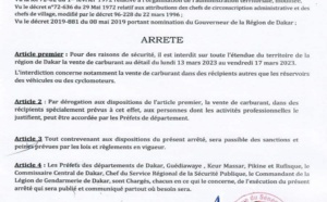 Dakar sous tension : Le gouverneur, en sapeur-pompier, interdit temporairement la vente de carburant au détail