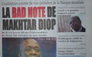 A la Une du Journal Le Quotidien du mercredi 05 novembre 2014 