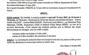 Marche des étudiants "patriotes" : Le préfet dit niet pour risques de trouble à l’ordre publique et entrave à la circulation