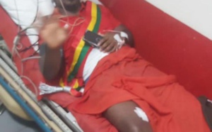 Photo : Guy Marius Sagna sur son lit d'hôpital