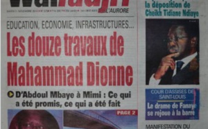 A la Une du Journal Walfadjri du mardi 11 novembre 2014