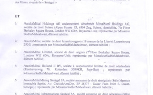 DOCUMENT - Voici l'accord transactionnel entre l’Etat du Sénégal et ARCELOR MITTAL