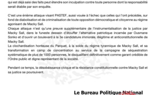 Ouverture d’une information judicaire spéciale contre X : Pastef, « Les Patriotes » dénonce une énième attaque contre le Parti, vouée à l’échec