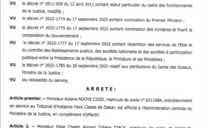 La liste complète des greffiers affectés par le ministre de la Justice (Documents)
