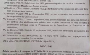 Des militaires libérés réappelés à l'activité (Document)